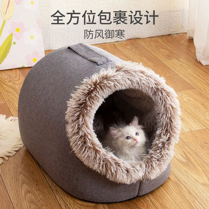 WarmNest Cozy Cave – Self-Warming Tent Bed for Cats & Small Dogs