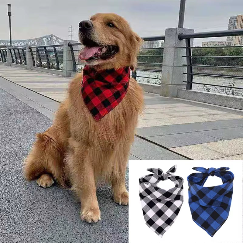 Classic Dog Bandana – Stylish Cotton Bibs for Medium & Large Dogs