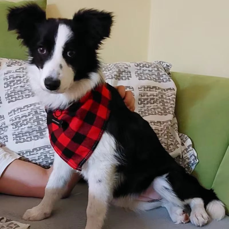 Classic Dog Bandana – Stylish Cotton Bibs for Medium & Large Dogs