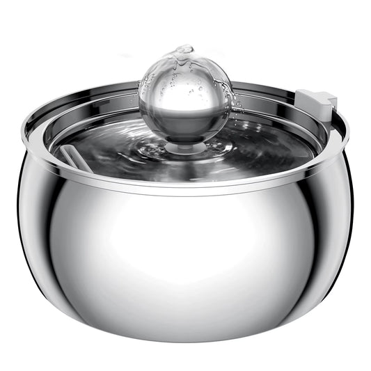 304 Stainless Steel Pet Water Fountain 4L/135 Oz with Faucet Silent Filter Automatic Dog Water Fountain Live Water Circulation