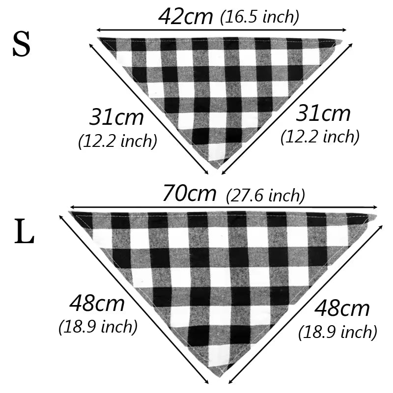 Classic Dog Bandana – Stylish Cotton Bibs for Medium & Large Dogs